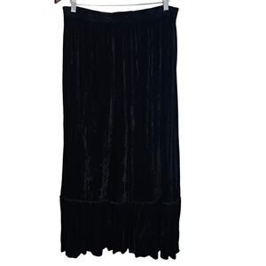 Vintage Liza Lynn Velvet Skirt Womens Large Black 90s Maxi Whimsigoth Fairy Boho